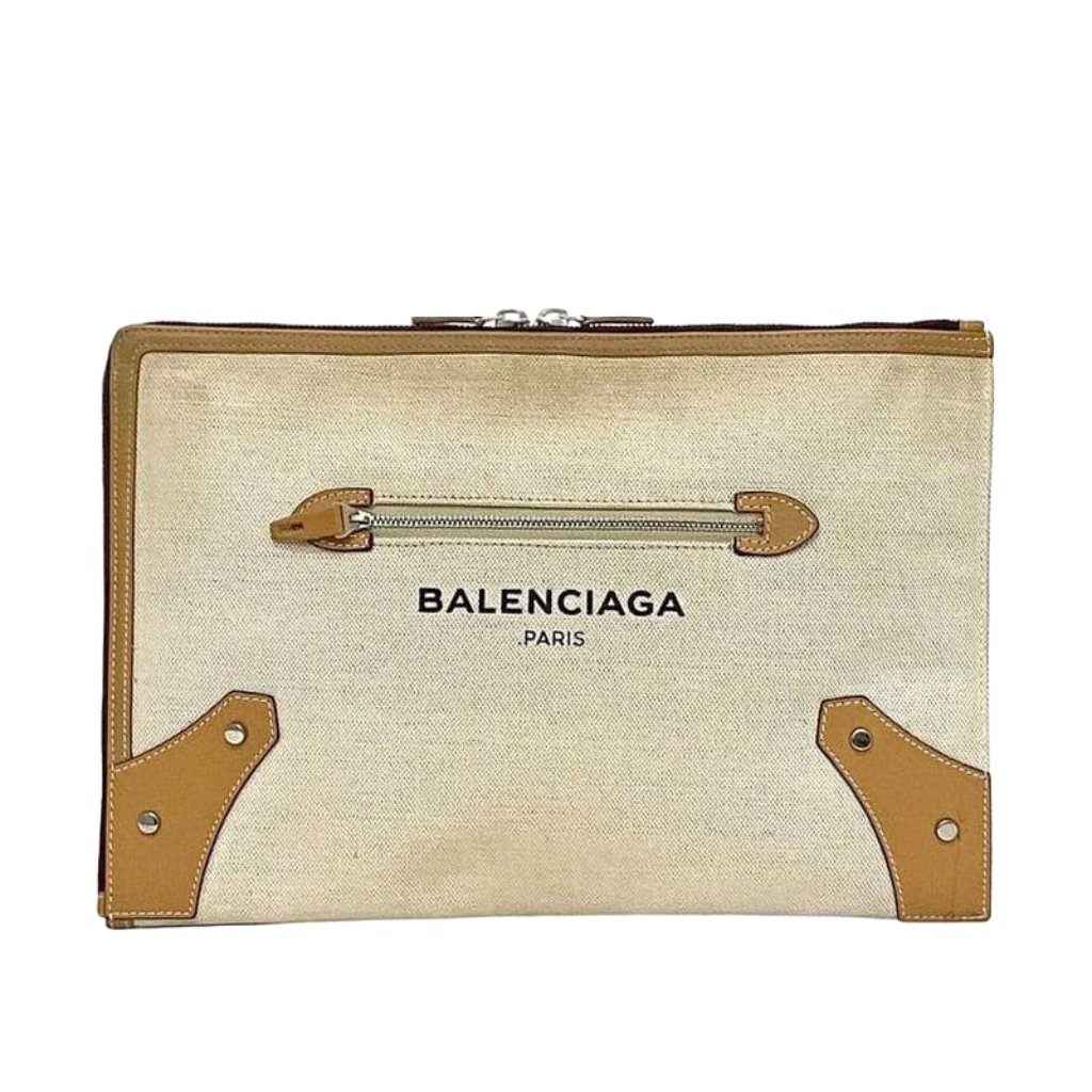 Balenciaga Clutch Bag Beige Natural